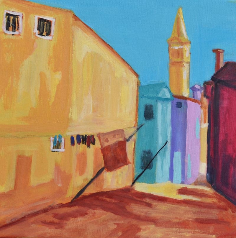 Burano, Italy - oil on canvas - 12 x 12 rs