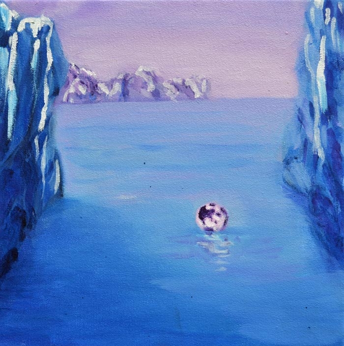 Caught between the glaciers - oil on canvas 10 x 10 rs