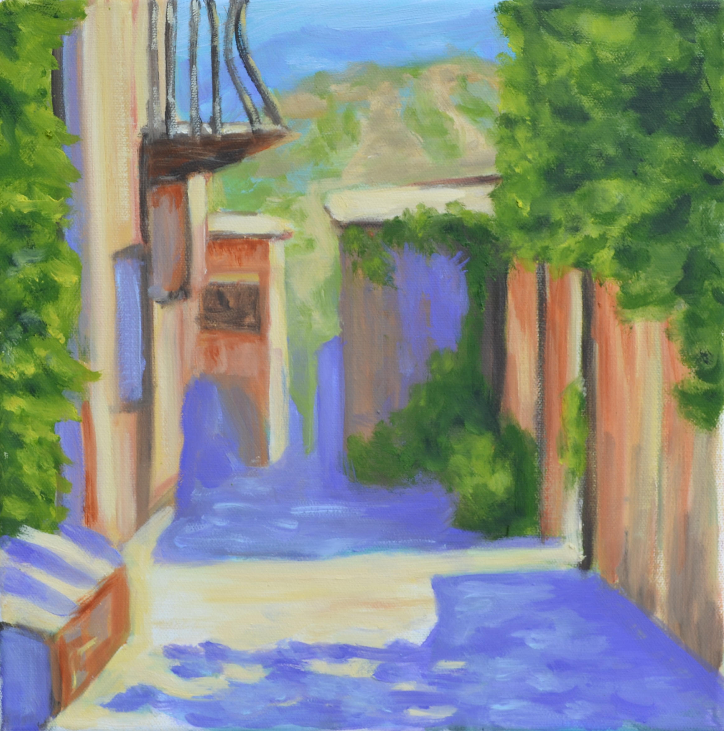 Civita, Itay -0il on canvas 12 x 12 rs