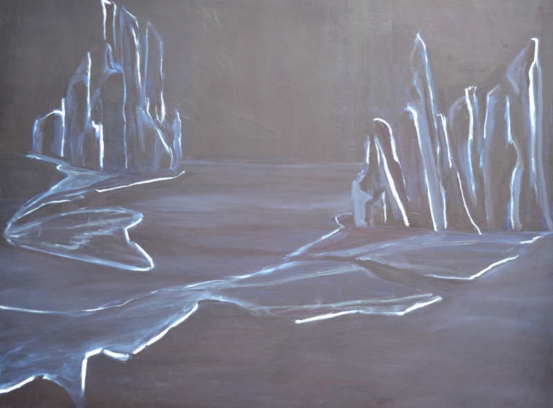 Melting glacier - oil on canvas -30 x 40 rs