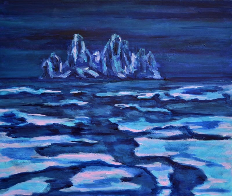 Midnight Glacier Splendor -20 x 24 oil on canvas