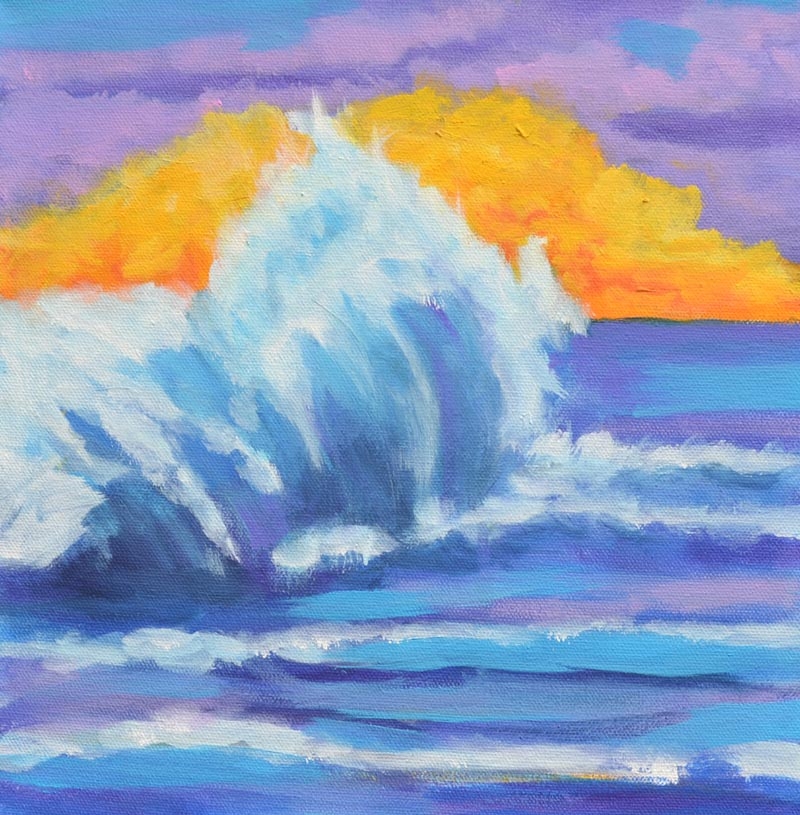 Sunrise Surf 2 - oil on canvas - 12 x 12