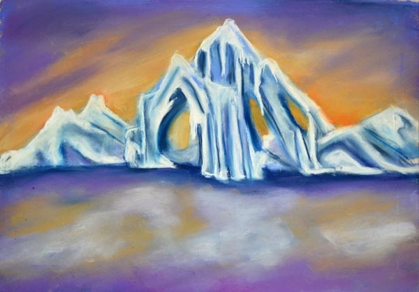 Iceberg Reflections - 11 x 15 pastel rs