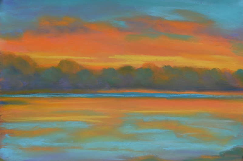 Oasis sunset - pastel - 9 x 12 rs
